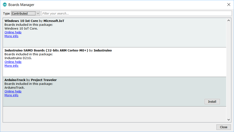 Install the Project Traveler board into the Arduino IDE